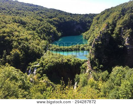 Landscape Of Plitvice Lakes National Park Or Nacionalni Park Plitvicka Jezera, Unesco Natural World 