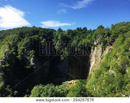 Landscape Of Plitvice Lakes National Park Or Nacionalni Park Plitvicka Jezera, Unesco Natural World 
