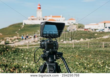 Portugal, Sintra, June 26, 2018: A Close-up Camera For A Photo Or A Video Camera For Recording Video