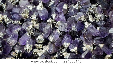 Raw Violet Amethyst Rock With Crystal Ametist Esoteric