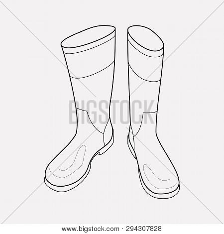 Rubber Boots Icon Line Element. Vector Illustration Of Rubber Boots Icon Line Isolated On Clean Back