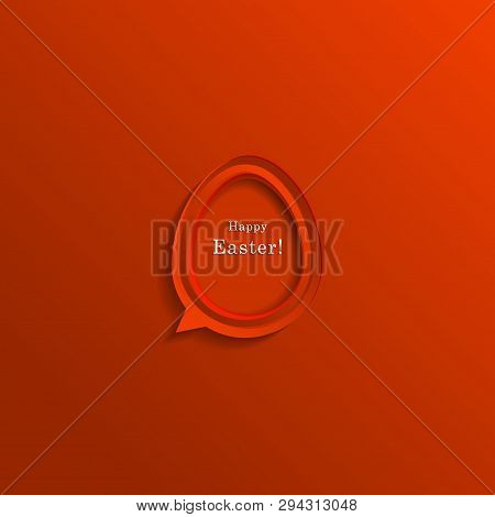 Modern Happy Easter Festive Greeting Card With Speech Bubble Egg, Vector Background