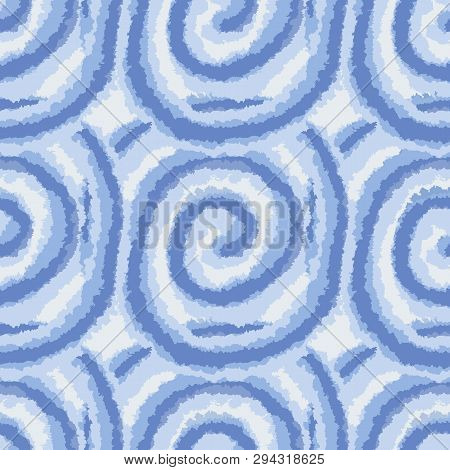 Vector Tie Dye Seamless Pattern. Batik Spiral Background.