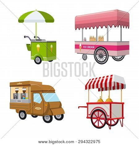 Vector Design Of Booth And Kiosk Icon. Set Of Booth And Small Stock Vector Illustration.