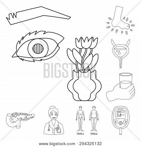Vector Design Of Mellitus And Diabetes Logo. Collection Of Mellitus And Diet Stock Vector Illustrati