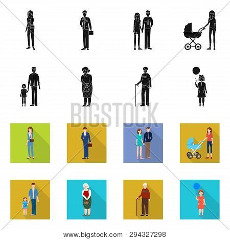 Vector Design Of Character And Avatar  Symbol. Set Of Character And Portrait Stock Vector Illustrati