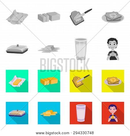 Isolated Object Of Creamy And Product Logo. Set Of Creamy And Farm Stock Symbol For Web.