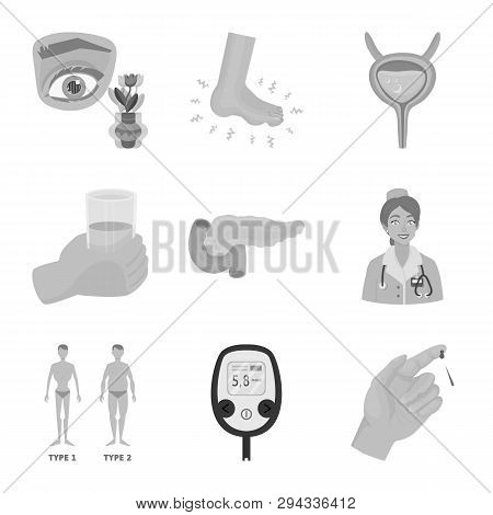 Isolated Object Of Health And Diet Sign. Set Of Health And Disease Vector Icon For Stock.