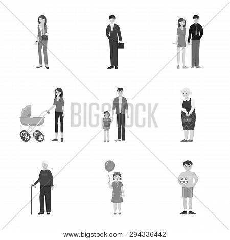 Vector Design Of Face  And Portrait Icon. Collection Of Face  And Happy  Stock Vector Illustration.