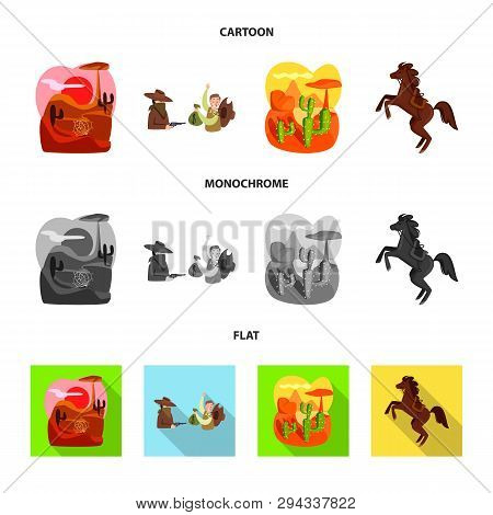 Vector Design Of Texas And History Logo. Set Of Texas And Culture Stock Vector Illustration.