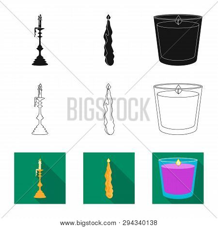 Vector Illustration Of Relaxation And Flame Symbol. Set Of Relaxation And Wax Vector Icon For Stock.