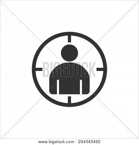 Audience, People Target Icon. Vector Illustration, Flat Design.