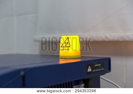 X-ray Warning And Dangerous Sign In Laboratory