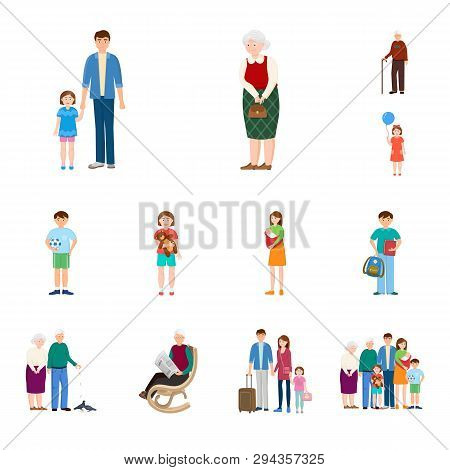 Vector Design Of Family  And People Symbol. Set Of Family  And Avatar  Vector Icon For Stock.