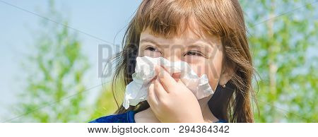 Seasonal Allergy In A Child. Coryza. Selective Focus.