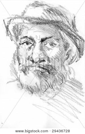 střední věk člověka portrét s kloboukem