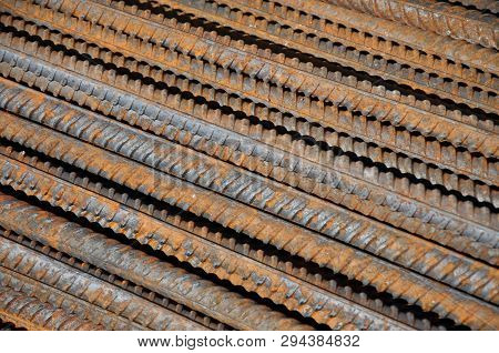 Аrmature. Laid Reinforcement. Preparation For Pouring Concrete. Close-up.