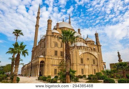 Cairo Citadel At Summer Day With Blue Cloudy Sky