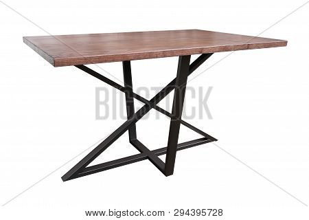Loft Wooden Furniture Isolated On White Background