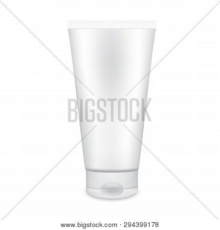 The Plastic Tubeon A White Background.. Packing For Cream, Gel,  Cosmetics. Mock Up.