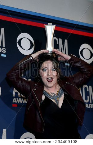 LAS VEGAS - APR 7:  Ashley McBryde at the 54th Academy of Country Music Awards at the MGM Grand Garden Arena on April 7, 2019 in Las Vegas, NV