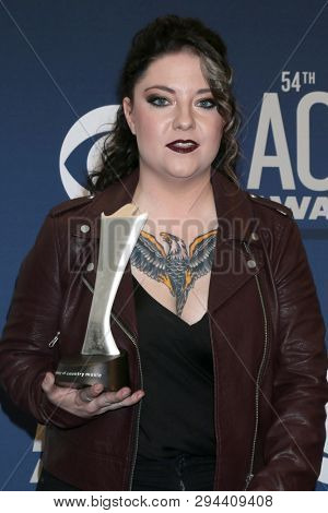 LAS VEGAS - APR 7:  Ashley McBryde at the 54th Academy of Country Music Awards at the MGM Grand Garden Arena on April 7, 2019 in Las Vegas, NV