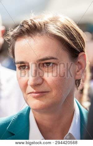 Belgrade, Serbia - September 16, 2018:  Prime Minister Ana Brnabic Talking In The 2018 Edition Of Be