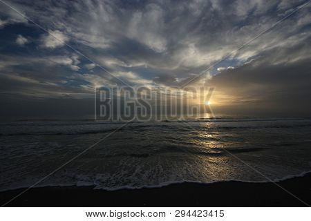 Sunset Over The Gulf Of Mexico On Captiva Island Off The West Coast Of Florida In Summer.