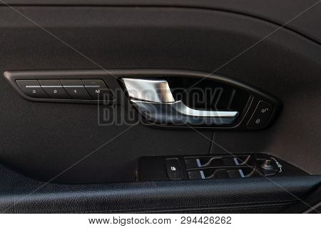 Novosibirsk, Russia - 03.10.2019: View To The Interior Of Land Rover Evoque With Door Handle, Seat M