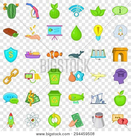 Eco Care Icons Set. Cartoon Style Of 36 Eco Care Vector Icons For Web For Any Design
