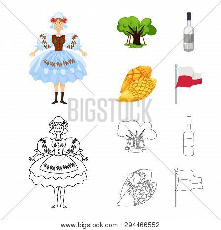 Vector Design Of Traditional And Tour Logo. Set Of Traditional And Landmarks Stock Symbol For Web.