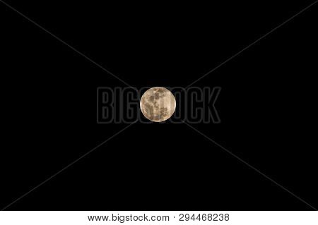 Moon And Clouds In The Sky.
