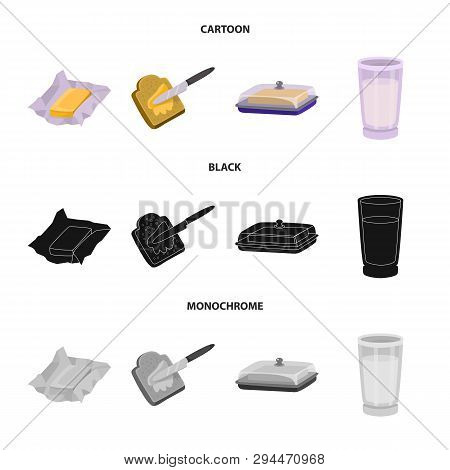 Vector Illustration Of Creamy And Product Icon. Collection Of Creamy And Farm Stock Vector Illustrat