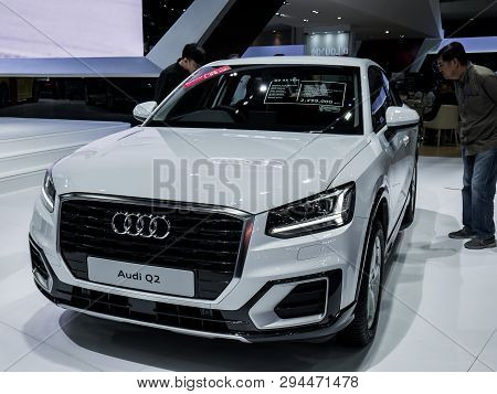 Audi Q2 On Display In Bangkok International Motor Show 2018 At Impact Arena Exhibition Muangthong Th