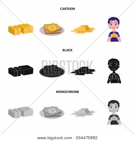 Isolated Object Of Creamy And Product Logo. Set Of Creamy And Farm Stock Vector Illustration.