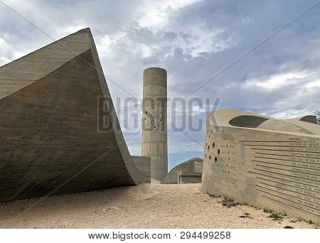 Beer Sheva, Israel - April 04, 2017: Monument  In The Memory Of The Members Of The Palmach Negev Bri