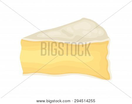Brie Cheese On White Background. Vector Illustration.