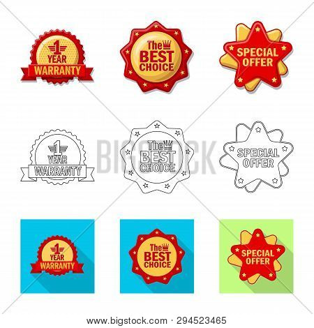 Vector Design Of Emblem And Badge Logo. Set Of Emblem And Sticker Stock Symbol For Web.