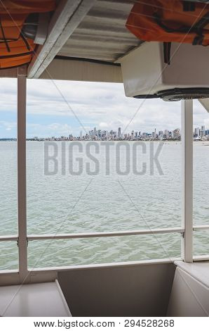 View From A Ride Of Catamaran To The Sea And The City Of Joao Pessoa Pb - Brazil. Praia Do Bessa.