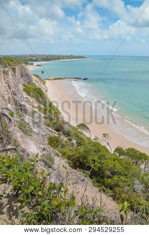 Top View Of Praia De Tabatinga At Costa Do Conde, Conde Pb, Brazil. View Of A Northeastern Brazilian