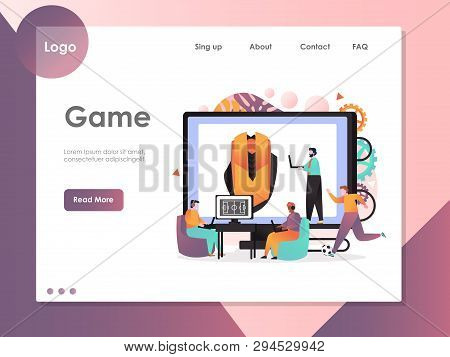 Game Vector Website Landing Page Design Template