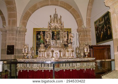 Caravaca, Spain - Feb 6 2012 : Inside Caravaca De La Cruz Church, Pilgrimage Site Near Murcia, In Sp