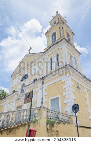 Joao Pessoa Pb, Brazil - February 25, 2019: Historic Church, Igreja De Sao Frei Pedro Goncalves (cou