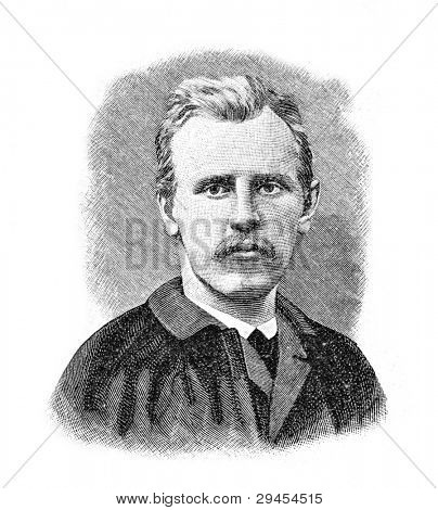 ดร. Nansen ผู้เดินทางขั้วโลก แกะสลัก โดย Schyubler ตีพิมพ์ในนิตยสาร 