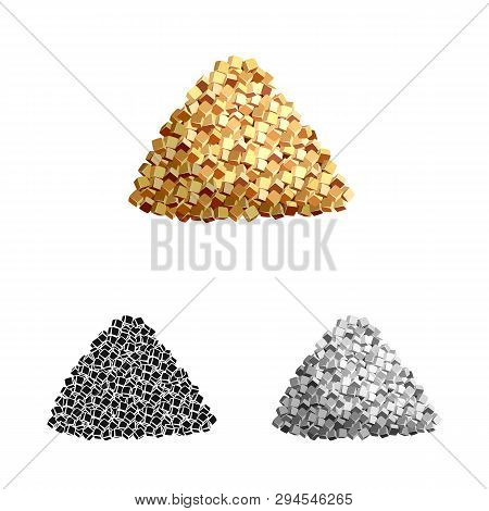 Isolated Object Of Piece  And Granulated Sign. Collection Of Piece  And Jaggery Stock Vector Illustr