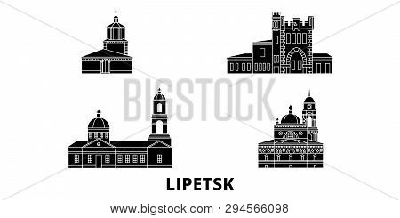 Russia, Lipetsk  Flat Travel Skyline Set. Russia, Lipetsk  Black City Vector Illustration, Symbol, T