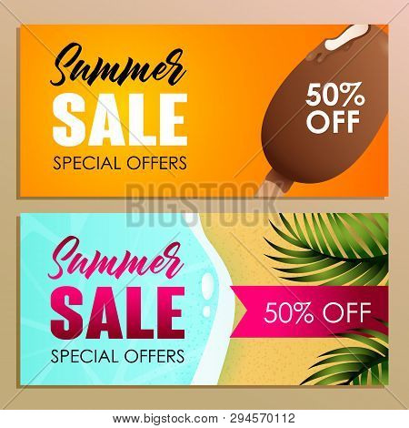 Summer Sale Banner Vector Photo Free Trial Bigstock