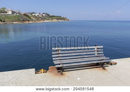 Panoramic View Of Town Of Nea Fokea, Kassandra, Chalkidiki, Central Macedonia, Greece