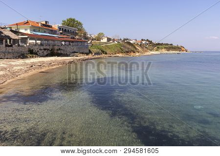 Panoramic View Of Town Of Nea Fokea, Kassandra, Chalkidiki, Central Macedonia, Greece