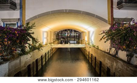 Water Channel In Puerto De Mogan, Gran Canaria, Spain